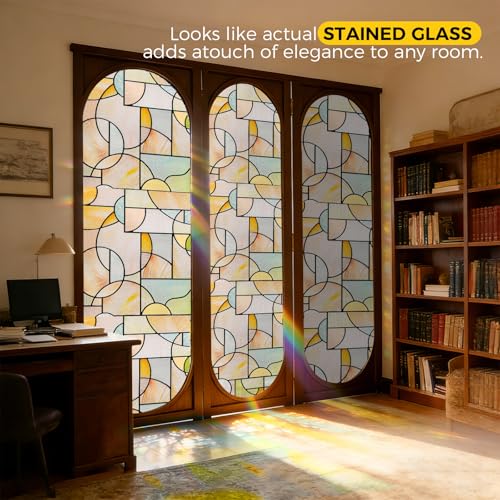 3D Stained Glass Window Privacy Film Decorative Non
