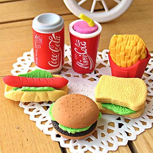 72 Pcs Assorted Food Pencil Erasers Toy Set (72 Count)