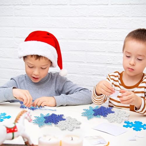 18 Pack DIY Snowflakes Craft Kit for Kids Make You Own Snowflake Foam Sticker Ornament DIY Christmas Arts and Crafts for Chirstmas Party Supplies Winter Christmas Tree Decoration (18 Count)