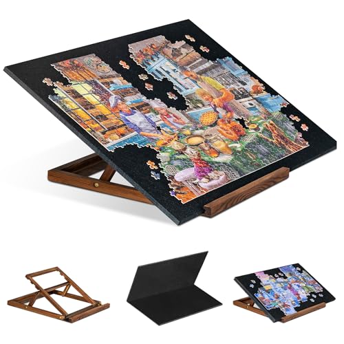Foldable Jigsaw Puzzle Board with 3 Angle Adjustable Bracket