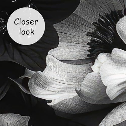 Black Peony Floral Wallpaper Vintage Large Flower wall murals for Bedroom 159"x107"
