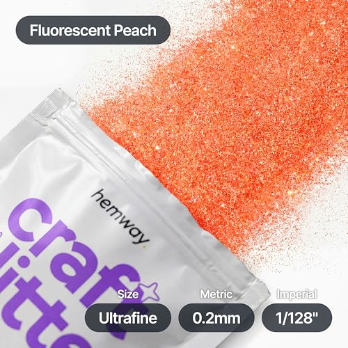 Craft Glitter Fluorescent Peach 100g Ultrafine Glitter (3.5274 Ounce)