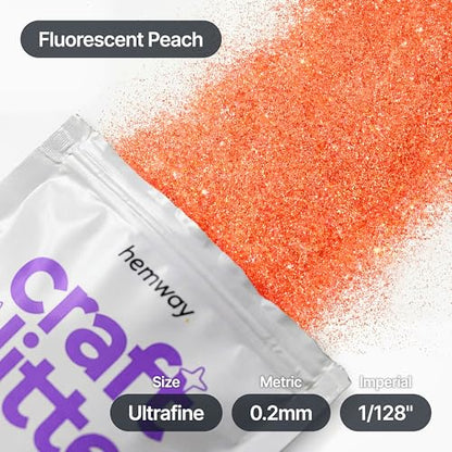 Craft Glitter Fluorescent Peach 100g Ultrafine Glitter (3.5274 Ounce)