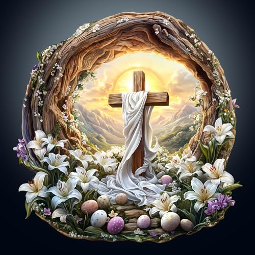 Wooden Puzzles for Adults Holy Light Cross Jigsaw 8.5*8.4 in (100 Count)