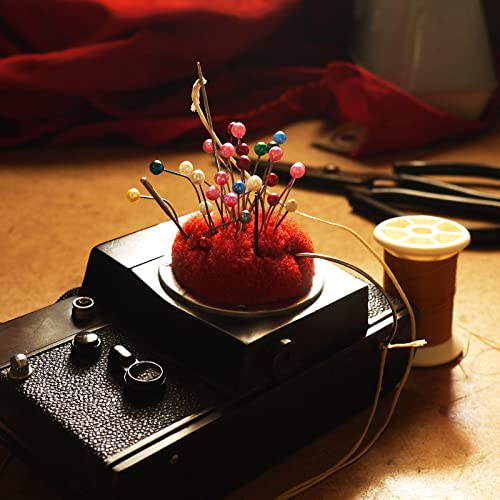 Wooden Base Needle Pincushions Japanese Style Pin Cushions Round Pin Cushion Needle Holder for Sewing Quilting Needlework DIY Crafts
