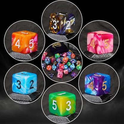 6 Sets Polyhedral Dice (42 Count)