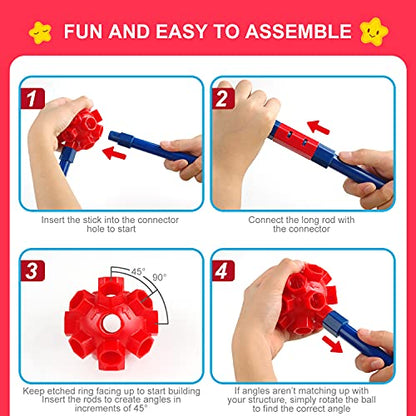Fort Building Kit for Kids (140 Count)