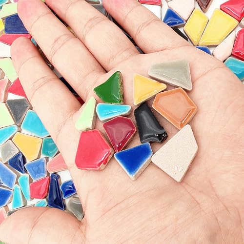 1.1LB Irregular Ceramics Mosaic Tiles (350 Count)