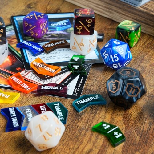 60 PCS MTG Keyword Counters Buff Abilities Counter Tokens with Box for Magic The Gathering (60 Count)