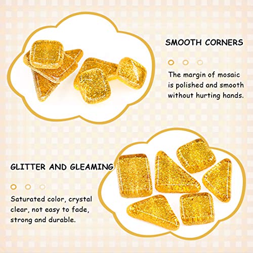 1 Pound Orange Shine Crystal Series Mosaic Tiles Assortment Kit (16 Ounce)