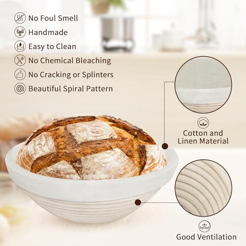 Sourdough Starter Kit with 10" Round and Oval Proofing Baskets (38 Count)