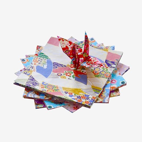 50 Origami Paper Yuzen Washi Paper Different Patterns Japanese Print 6x6 inches for Wedding Decor Japanese Designs (50 count)