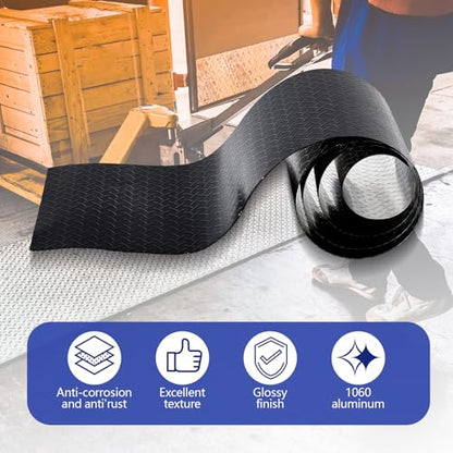 1pcs 12'' x 120'' Black Diamond Plate Sheet Metal Heavy Duty Tread Aluminum Sheet Diamond Cross Pattern Plate for Wall Covering