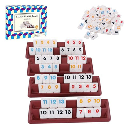 106 Rummy Tiles Set with 4 Double Tile Holders (110 Count)