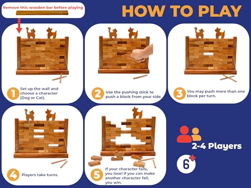 Wooden Brick Wall Balancing Game