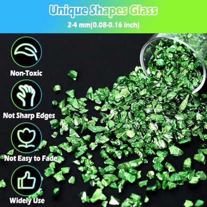 12 Colors Crushed Glass Irregular Glitter (4.23 Ounce)