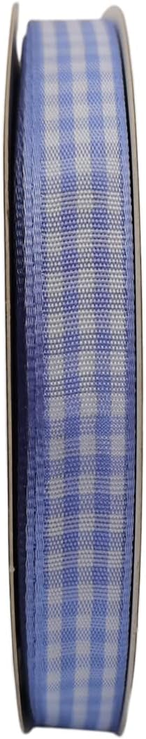 Light Blue Gingham Plaid Checked Ribbon 25 Yard Each Roll 100% Polyester (3/8", Lt.Blue) - Crafty Corner