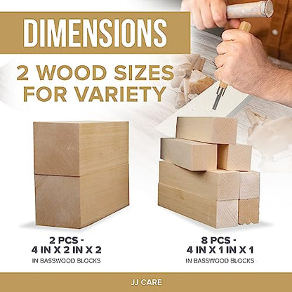 Wood Carving Kit [8 SK7 Carving Knives with Beechwood Handle