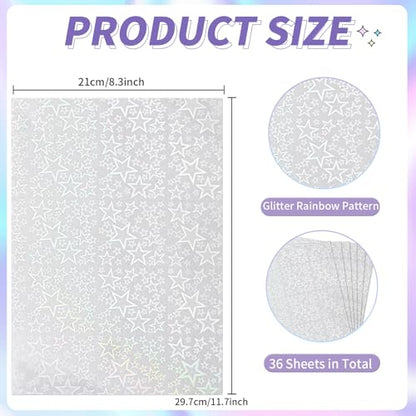 36 Sheets Holographic Sticker Paper