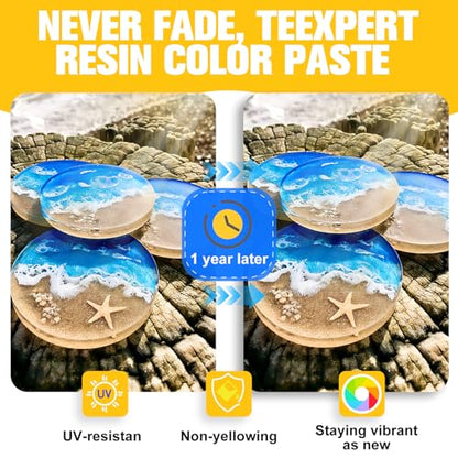 10X Concentrated Epoxy Resin Pigment Paste 6 Colors 1.69 OZ Each (10.14 Fl Oz)