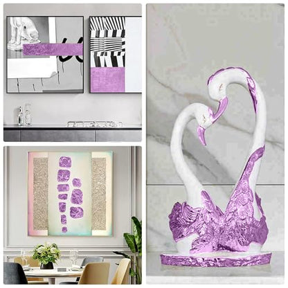Gold Leaf Sheets for Art 100 PCS Light Purple Foil