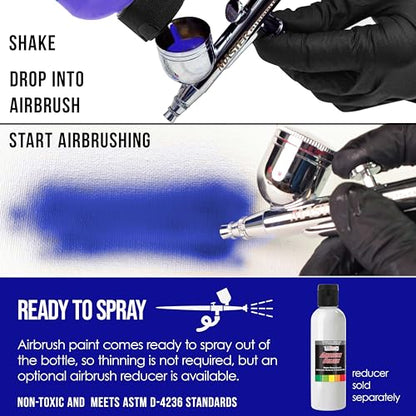 Opaque Sapphire Blue Acrylic Airbrush Paint (8 Count)