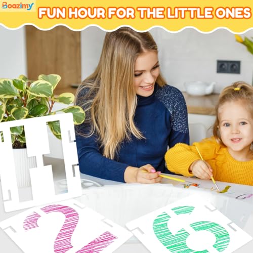 10 Inch 42 Pcs Reusable Letter Number Symbol Stencils (42 Count)