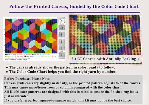 Abstract Geometric Latch Hook Kit for Beginners & Adults