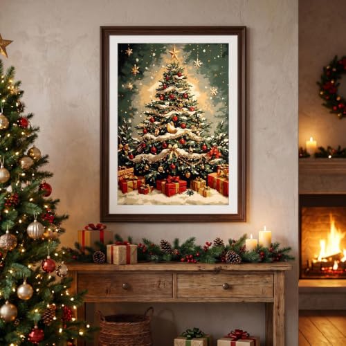 Christmas Stamped Cross Stitch Kits for Beginners Adults 11CT