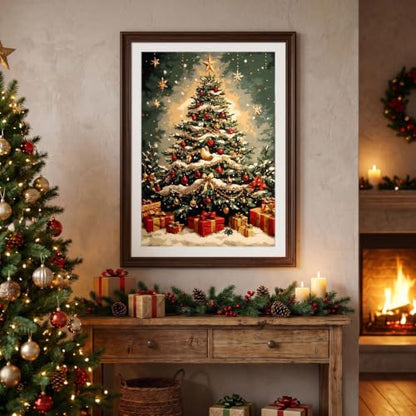 Christmas Stamped Cross Stitch Kits for Beginners Adults 11CT