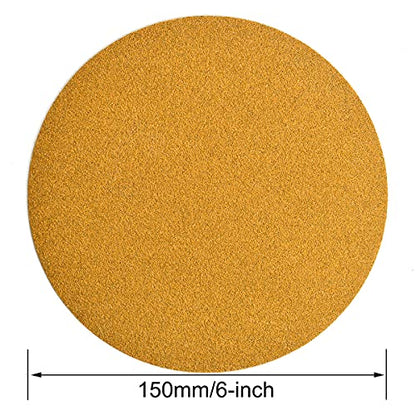 6-Inch No-Hole Hook & Loop Sanding Discs 60-800 Mixed Grit, 100-Pack (100 Count)
