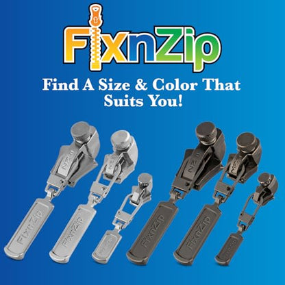 Large Black Nickel Zipper Repair Kit