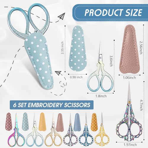 6 Pcs Small Embroidery Scissors (6 Count)