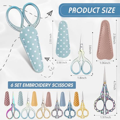 6 Pcs Small Embroidery Scissors (6 Count)