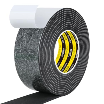 Black Foam Tape Weather Stripping Sealing Sponge (9.84 Foot)