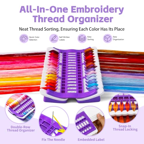 Embroidery Floss Organizer 30 Positions 2 Pcs Thread Organizers