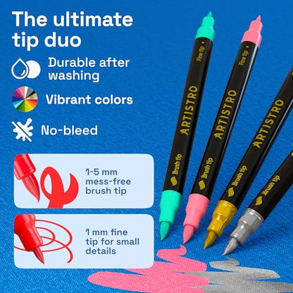 24 Dual Tip Fabric Markers Decorating Kit (24 Count)