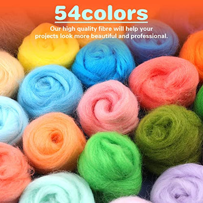 54 Colors Needle Felting Wool