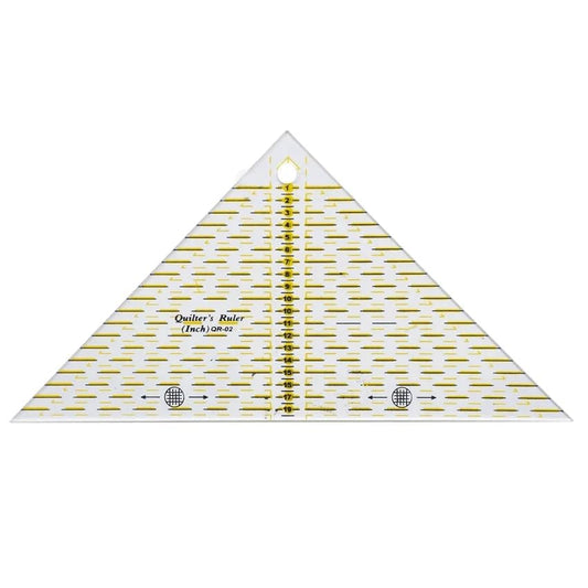 HONEYSEW Quilting Templates Acrylic Sewing Ruler with Non-Slip Rings for Quilting and Sewing Fabric Cutting Angles Rectangle Ruler (Triangle)