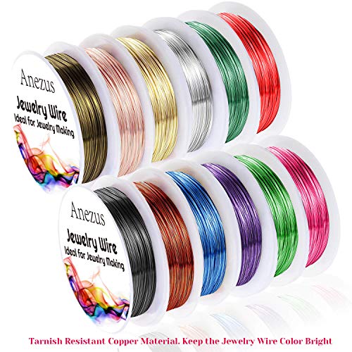 12 Rolls Jewelry Wire Craft Wire Tarnish Resistant Beading Wire for Jewelry Making Supplies (132 Foot)