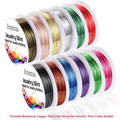 12 Rolls Jewelry Wire Craft Wire Tarnish Resistant Beading Wire for Jewelry Making Supplies (132 Foot)