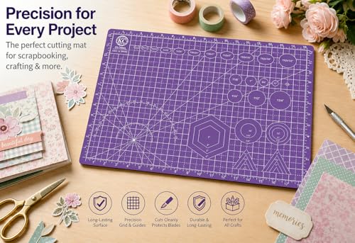 A3 (19"x13") Professional Grade Self-Healing Cutting Mat (Purple) - Odor-Free, Double-Sided, Eco-Friendly, Non-Slip, Premium Desk mat for DIY, Crafting, Model Building,and Art Projects