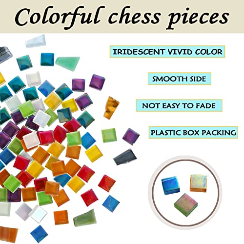 1.5lb Mosaic Tiles Assorted Iridescent Crystal Glass Mosaic Tile for Crafts