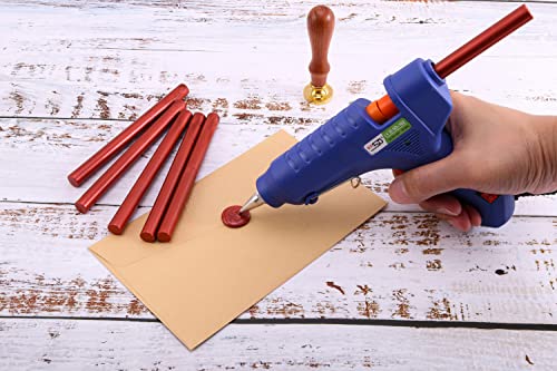 15Pcs Metallic Red Glue Gun Sealing Wax Sticks for Wax Seal Stamp (15 Count)