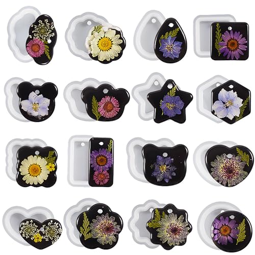 16 Pack Pendant Mold Earring Mold Rectangle Pendant (16 Count)