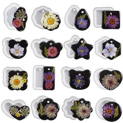 16 Pack Pendant Mold Earring Mold Rectangle Pendant (16 Count)