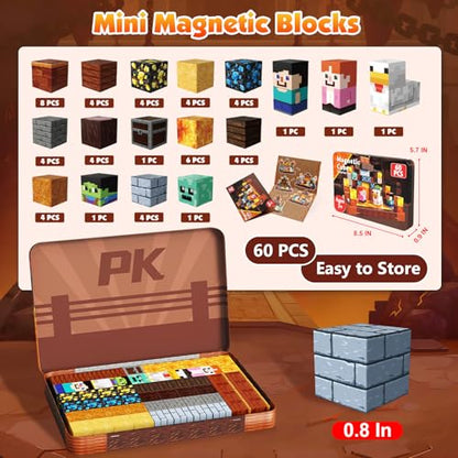 60 PCS Magnetic Blocks with Metal Box
