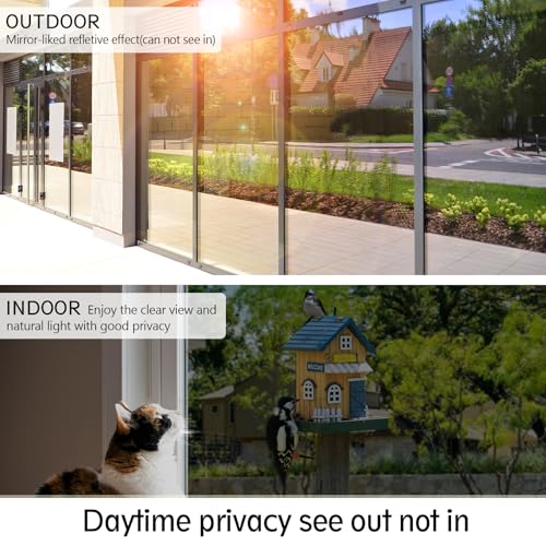 One Way Privacy Window Film Black Silver 23.6in × 13.1ft