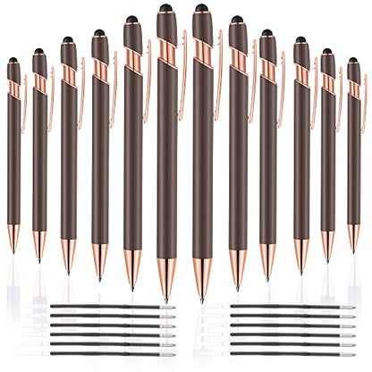 12 PCS 2 in 1 Stylus Ballpoint Pen with Stylus Tip (12 Count)