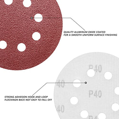 5 Inch 8 Hole Sanding Discs (30 Count)